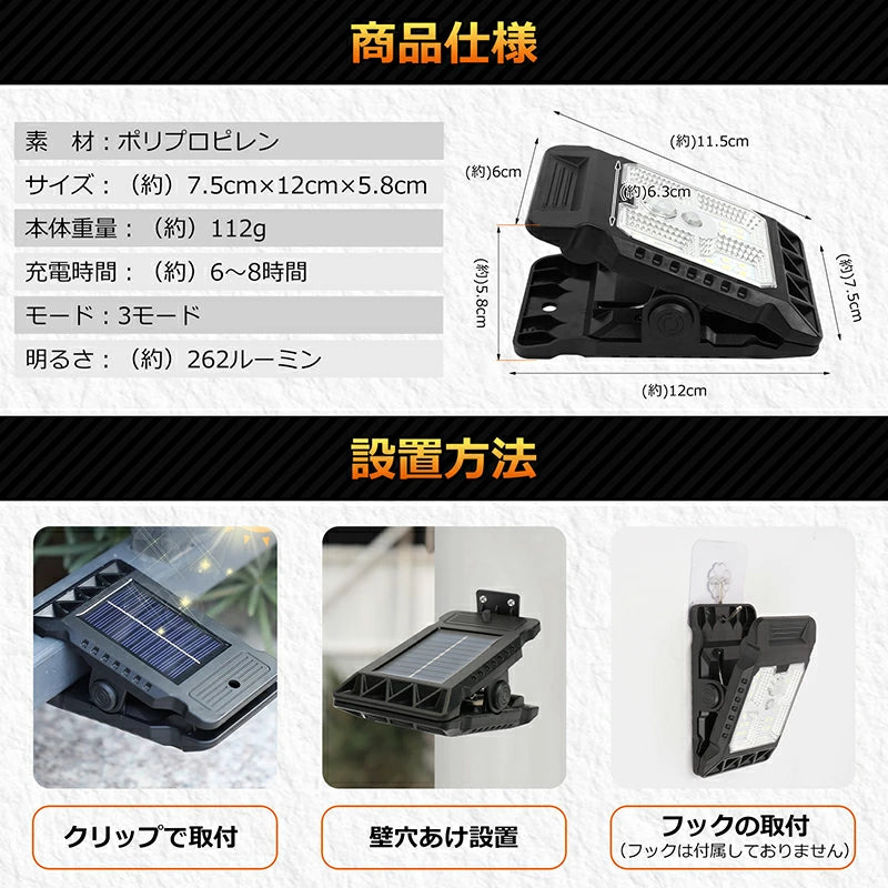 超高輝度ソーラーLEDミニ人感センサーライト（防水・屋外対応）