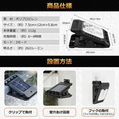 超高輝度ソーラーLEDミニ人感センサーライト（防水・屋外対応）